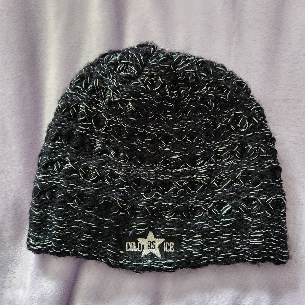 Cold as Ice Black Sparkle Beanie
